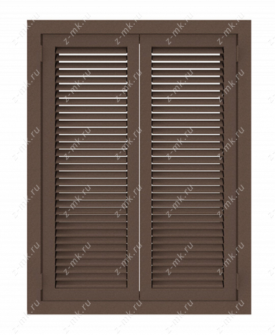 Жалюзийные ставни в коричневом окрасе №12